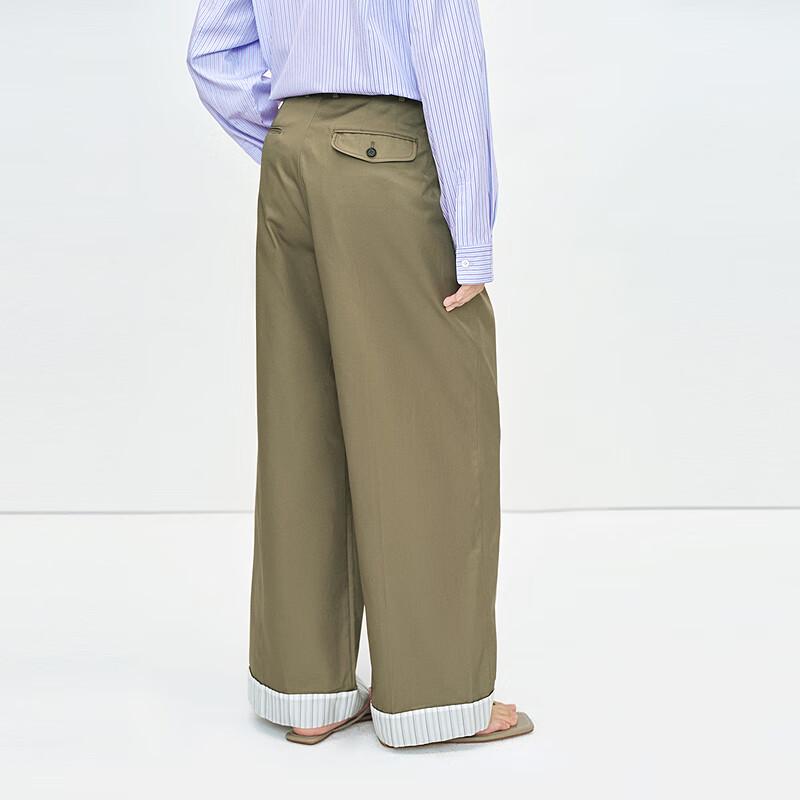 LESS 2025 Spring Cotton Wide-Leg Pants