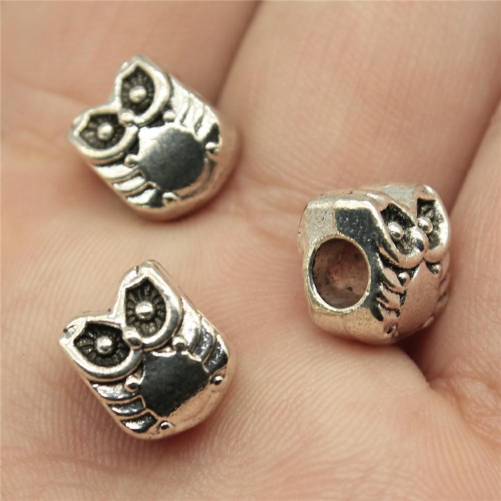 10pcs Metal Zinc Alloy Owl Beads For Jewelry Making Accessories For Jewelry Making Components