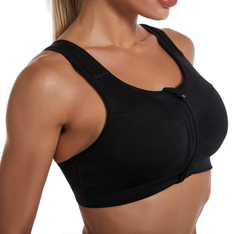 Reggiseno Sportivo con Zip Taglie Forti - Senza Ferretto Antishock Gilet per Yoga e Corsa