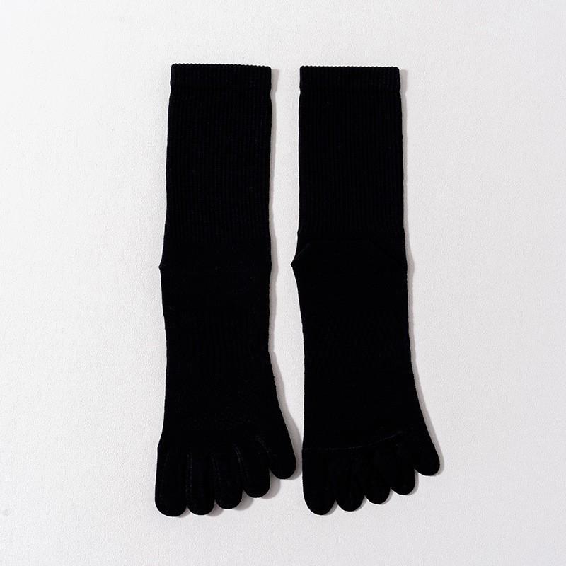 Solid Color Five-Finger Socks Men'S Pure Cotton Boneless Medium Tube Socks Breathable, Sweat-Absorbing, Deodorant And Antibacterial Cotton Split-Toe