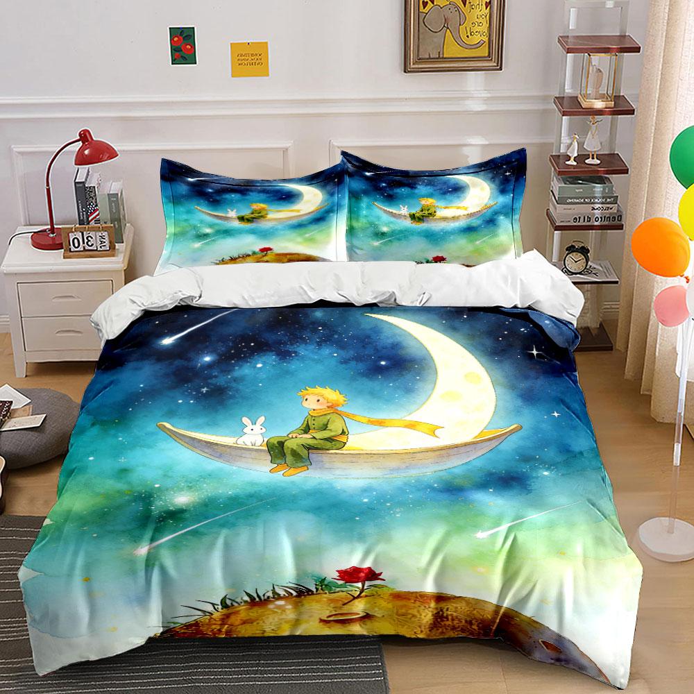 Moon, stars, rabbit, rose. Bedding sets Duvet cover sets Duvet covers Pillowcases(1 * Duvet Cover 2 * Pillowcases without duvet insert)
