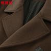 Hengyuanxiang Men's Wool Cashmere Blend Mid-Length Lapel Overcoat