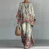 16 European and American women's clothing Y1 large size thin ethnic style dress set Bohemian casual large size jumpsuit