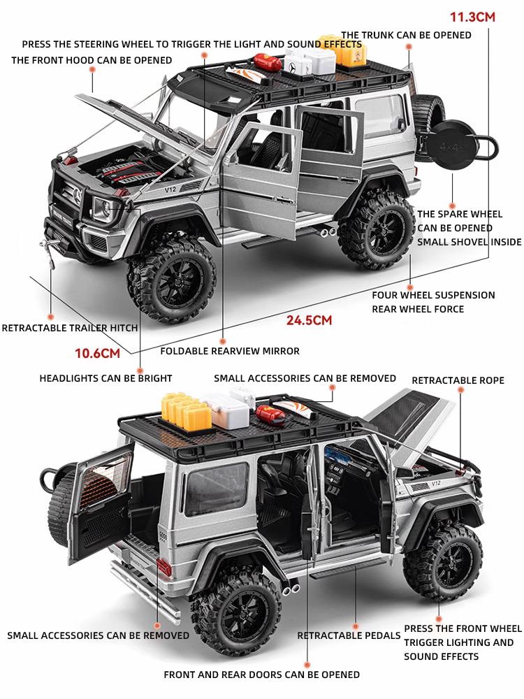 1:24 Mercedes-Benz G550 4X4 Modified Version Off-road Car Diecast Car Advanced Collection Ornament Car Models