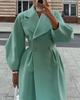 Retro European & American Lantern Sleeve Wool Coat with Large Lapel for Autumn and Winter