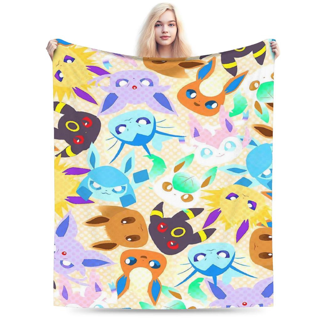 Cartoon Pokemon Blanket Quality Soft Warm Bedding Throws Winter Boy Girl Living Room Funny Bedspread