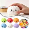 Dumpling Squishies Blow Bubbles Toy Dumpling Squishies Set with Steamer New Bubble-Blowing Squishies, Stretchy Fidget Sensory