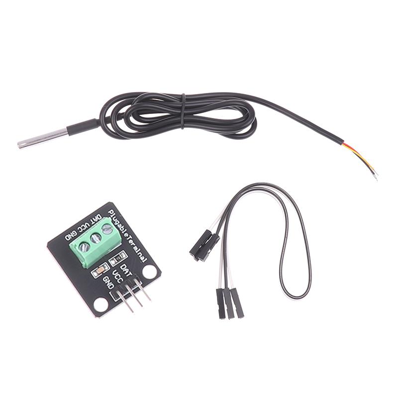 Ds18B20 Temperature Sensor Module Waterproof Digital Sensor Cable Stainless Steel Probe Terminal Adapter For Arduino