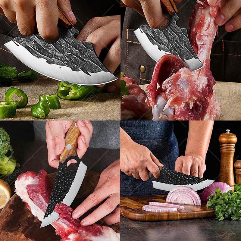 WXCOO Handmade Forged Kitchen Knife Fruit Slicing Utility Knife Specialized for Slaughtering Bone Removal Knife Kitchen Supplies