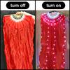 1.5M LED Dance Fan Belly Dance Ballet Fan Women Dance Party Stage Show Props LED Long Silk Fans Glowing Silk Cloth Hand Held Fan