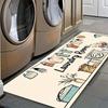 American Retro Coffee Cup Letter Long Carpet, Kitchen Area Rug, Laundry Room Entrance Corridor Long Decorative Foot Mat