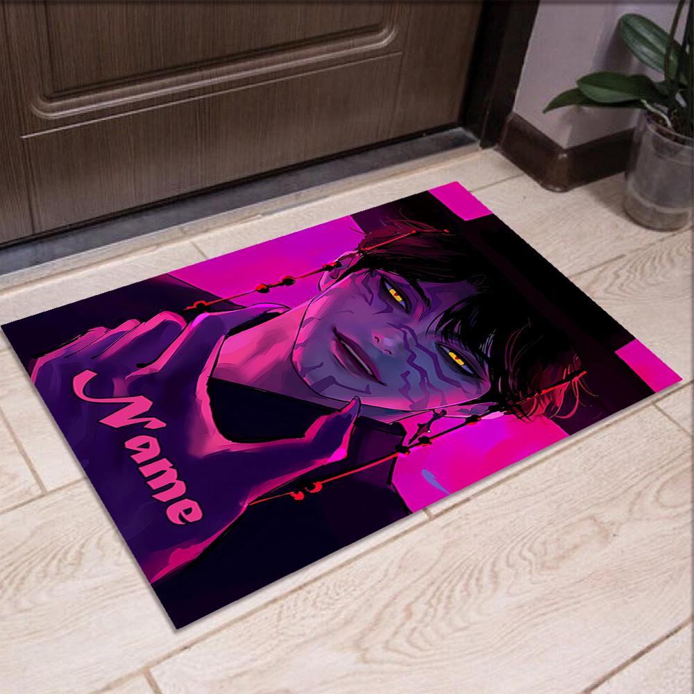 Custom Name KPop Demon Hunters Printed Carpet,Rug for Office Chair Living Room Bedroom Kitchen Room Decor Gifts.