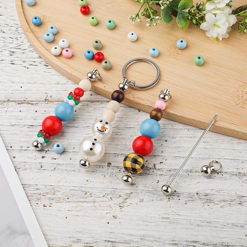 WTEMPO Barras de Chaveiro Enfiáveis em Branco Metal DIY Chaveiro de Contas Barra Berloques Eady Destacável Acessórios para Fazer Chaveiro para Projeto de Artesanato Pingente