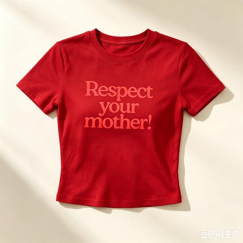 Pure Cotton Unisex Crop Tshirt Respect Your Mother Bold Red Letter Print Oneck Short Sleeve Casual Mothers Day Basic Tee