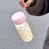 Creative Large Capacity Water Bottle 400ml/600ml Transparent Drinking Kettle Pink Bow Water Cup Bubble Tea Coffee