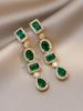 Silver Needle Diamond Square Oval Water Drop Earrings Fashion Temperament Geometric Stud Earrings Earrings Light Luxury Premium Earrings Women