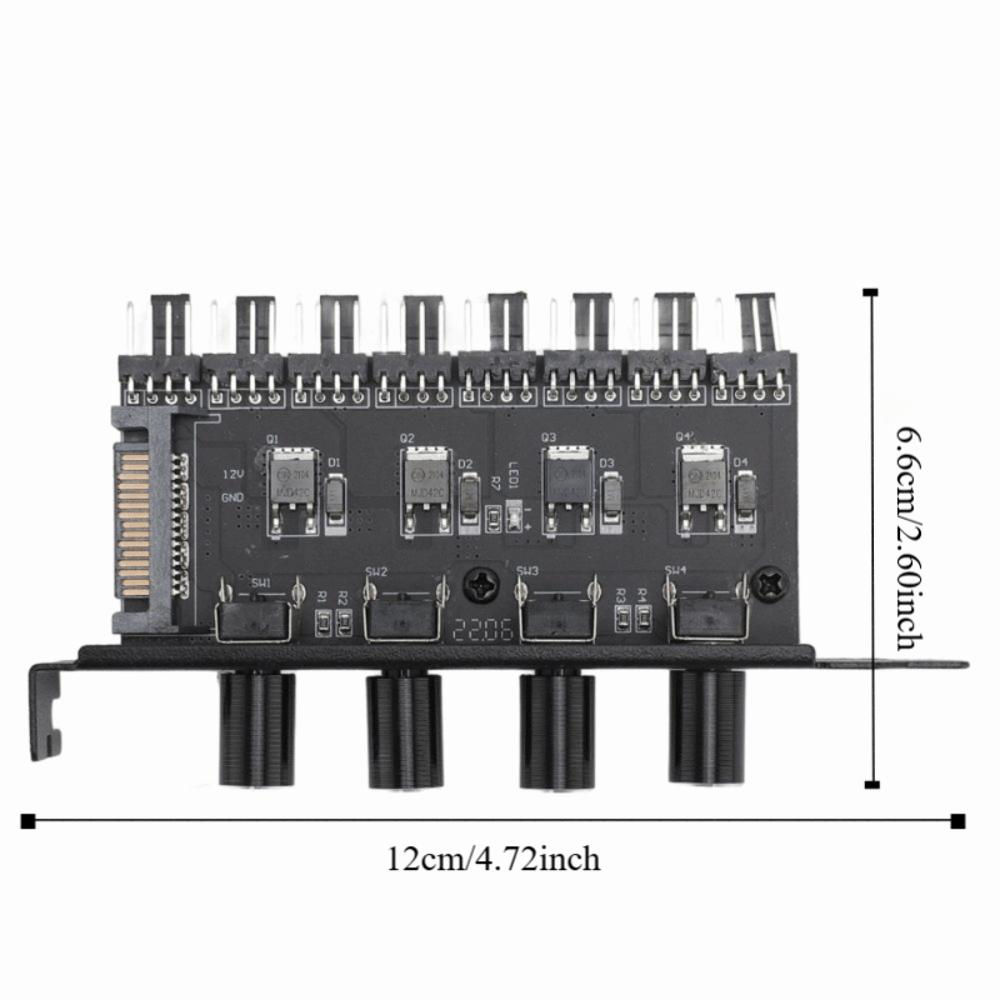 12V PC Cooling Fan Controller 4 Knob Control PWM Fan Hub Fan Speed Controller  PC System Cooling