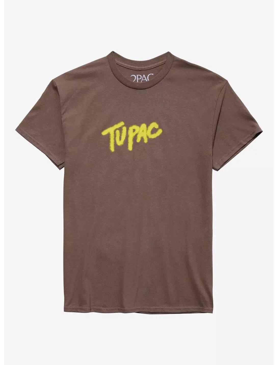 Мужская футболка Tupac The Rose That Grew From Concrete Текст Коричневая Новая S, L 4XL