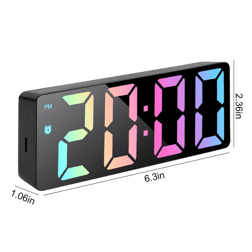 Digital Alarm Clock with LED Display Date Temperature Dimmable Snooze Electronic Clock for Bedrooms Bedside Kids Adults