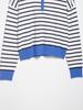 European & American Striped Zipper Knit Polo Shirt