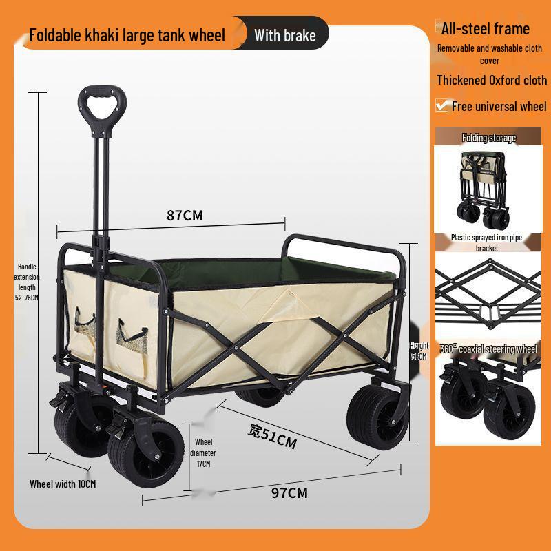 2025 Foldable Outdoor Camping Cart - Lightweight Picnic and Campsite Trolley