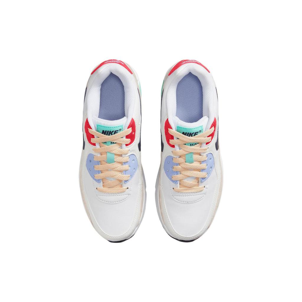 Nike Air Max 90 Leather SE GS Nášivky Dětské Tenisky Bílá Písková Kobaltově Blažená DZ2888-100