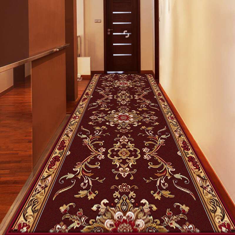 European Style Luxury Runner Hallway Carpet Decoration Hall Long Corridor Anti Slip Rugs Customizable Stairs Aisle Washable Mat