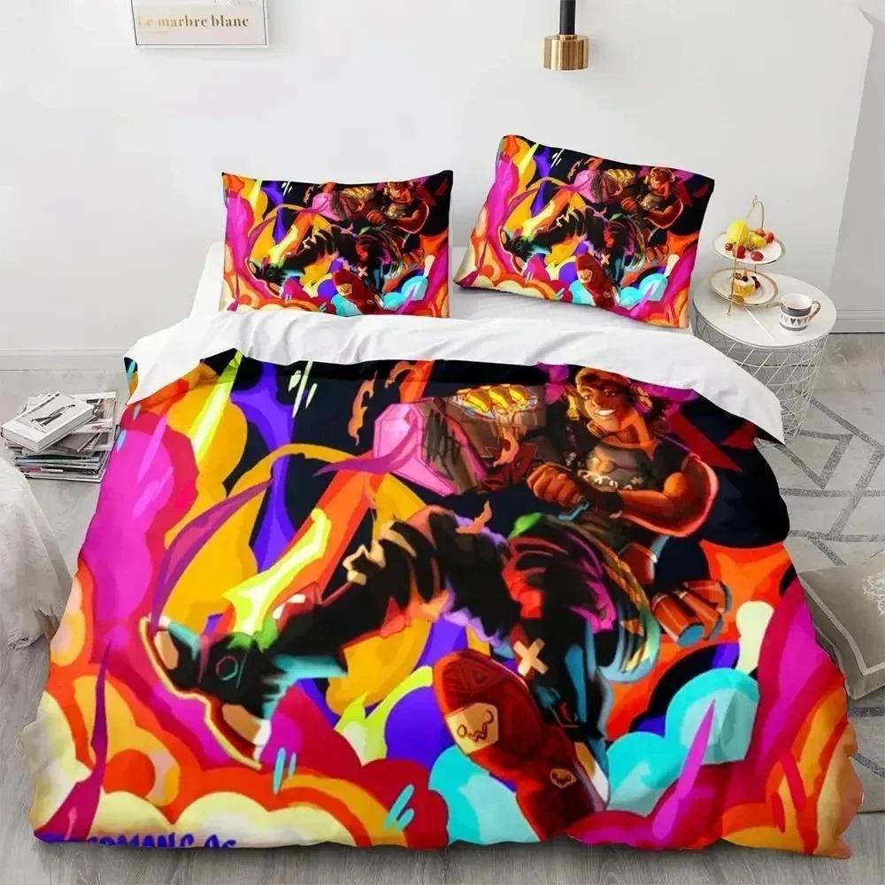 3D Print Game Neon Valorant Beddengoed Set Dekbedovertrek Bedset Dekbedovertrek Kussensloop Dekbed King Queen Size Jongens Volwassenen Beddengoed