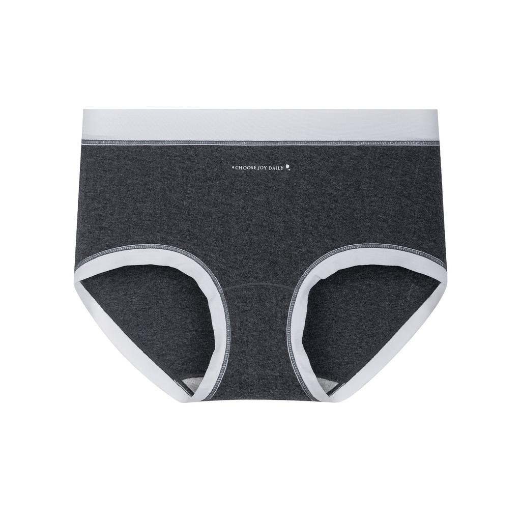 Ladies Spring and Autumn High Elastic Cotton Antibacterial Extended Crotch No Mark Middle Waist Triangle Briefs