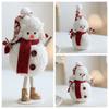 Kawaii Cartoon Christmas Snowman Ornaments White Soft Snowman Statue Knitted Simulation Xmas Decoration Christmas Table