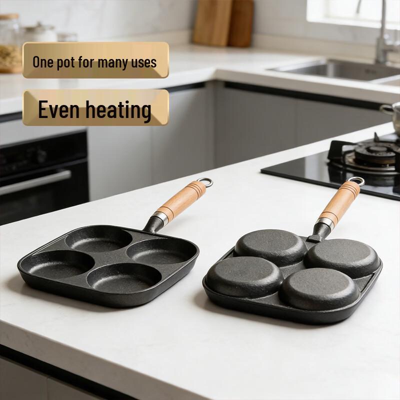 Cast Iron 4-Hole Egg Frying Pan