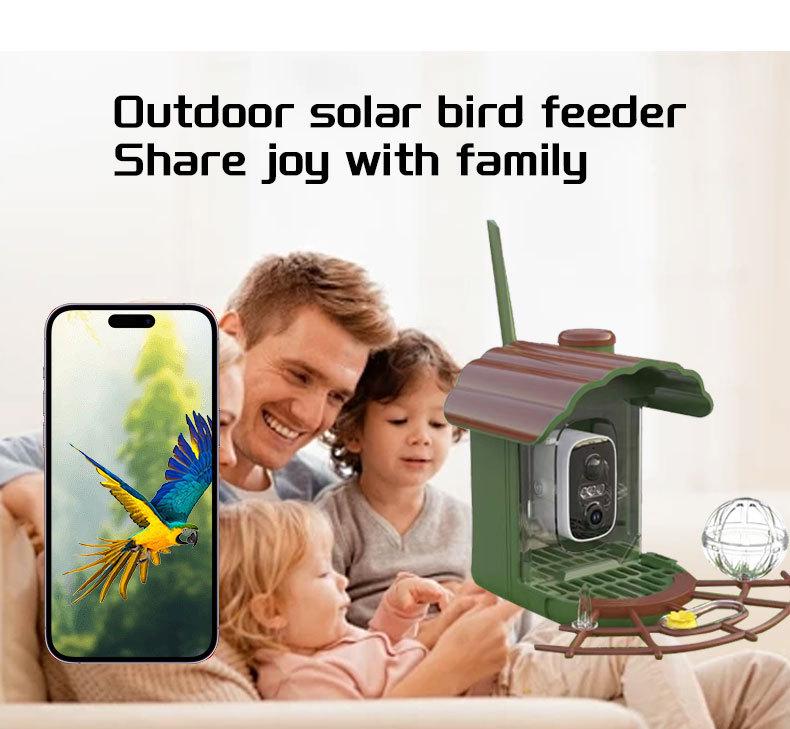 Smart Outdoor Solar Bird Feeder with Camera for Hummingbirds