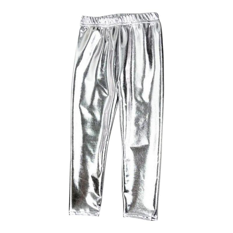 

Детские брюки Блестящие золотые и серебряные брюки Детские брюки 140