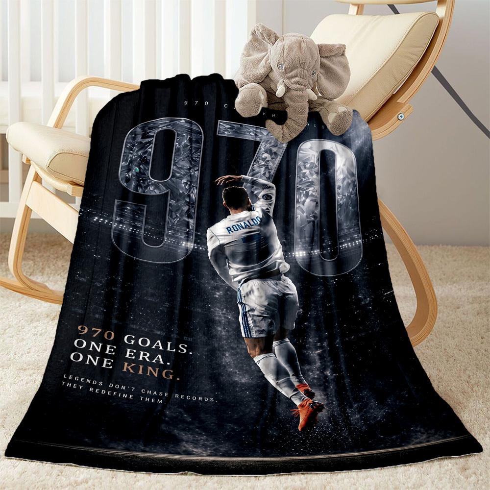 Ronaldo's Number Seven Jersey Blanket Soft & Cozy Suitable for Office Chair Sofa Picnics for All Occasions Digital Print