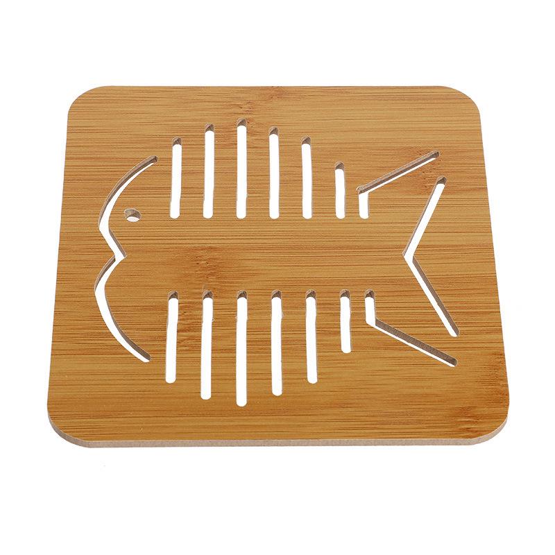 Wooden Cartoon Non-Slip Insulation Mat - Cute Coaster for Pots, Bowls, & Tea