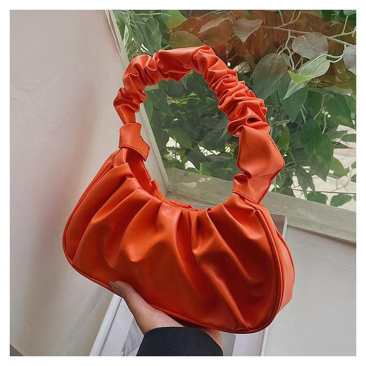 Korean One-Shoulder Pleated Dumpling Tote Bag