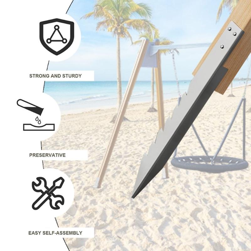 55KF 4Pcs Fence Post Anchors Ground Spikes Wooden Post Anchors Ground Spikes Swing Fixings Windproof Rainproof Swing Ground