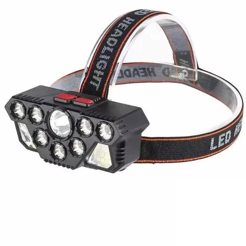Ultra-bright 5/11 LED Headlight Type-C Rechargeable Headlamp with Battery Waterproof Flashlight Outdoor Camping Fishing Lighting