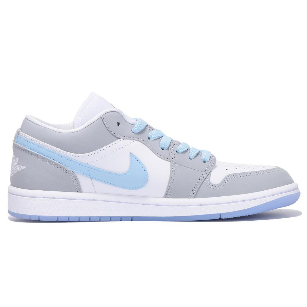 Jordan Air Jordan 1 Slip Resistant Abrasion Resistant Low top Vintage Basketball Shoes Women's Light Gray DC0774-105(Team59-)