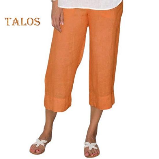 Pantaloni Dama Talie Elastica Talie Medie Picior Larg Pantaloni Casual cu Buzunare Culoare Solida Pantaloni Lungi Port Zilnic