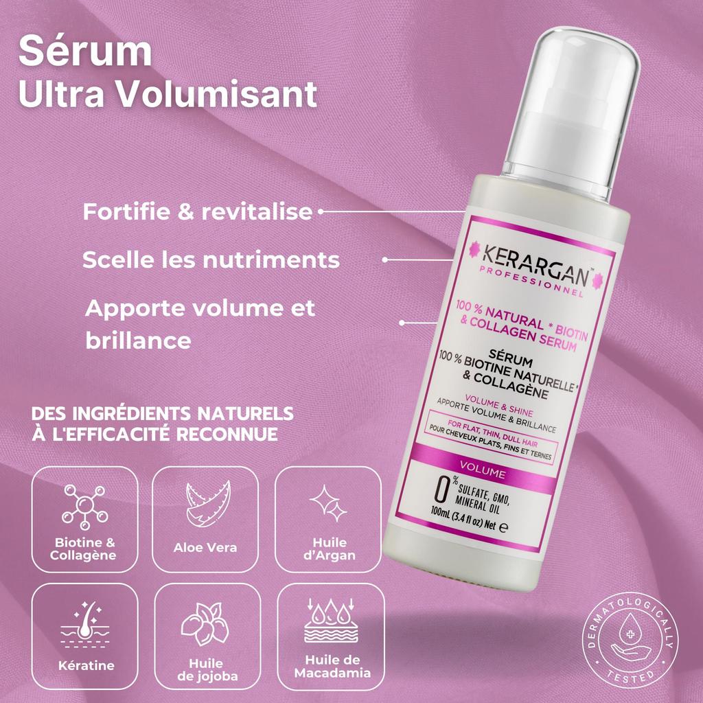 Kerargan Shampoo, Conditioner, Mask and Serum with Biotin and Collagen - For Damaged Hair - Sulfate, Paraben, Silicone Free - 1600 Ml