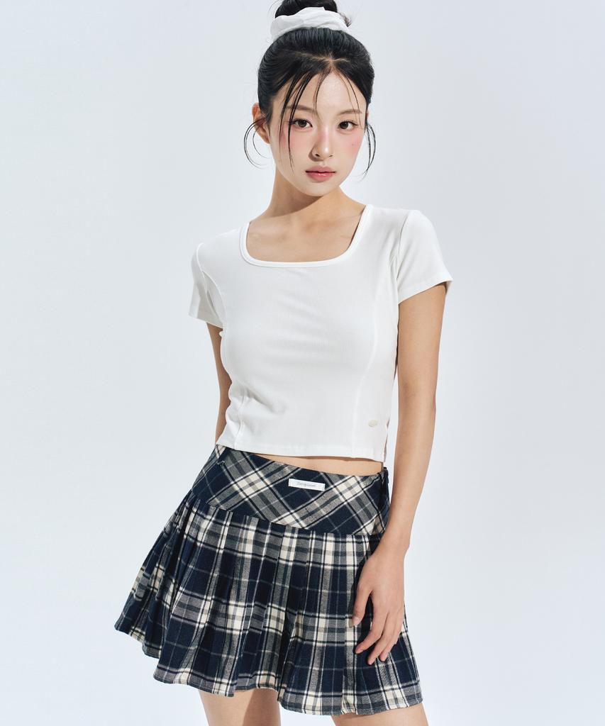 Zero Planet Ivy Check Skirt Pants [Navy]