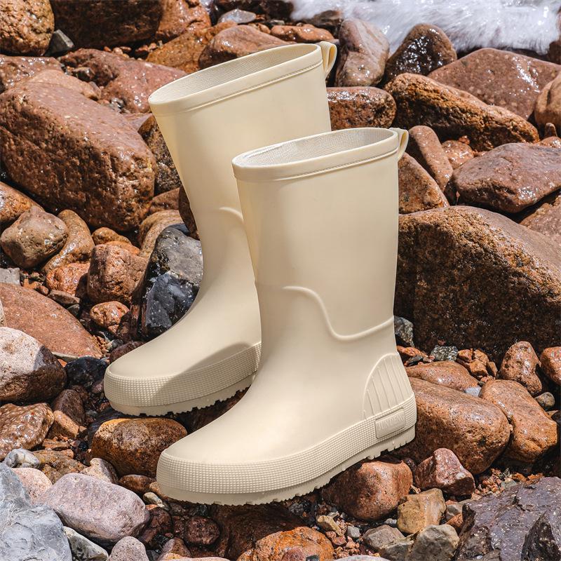 

Стильные женские нескользящие резиновые сапоги средней высоты: Износостойкий, всепогодный ПВХ для улицы и кухни 39-40