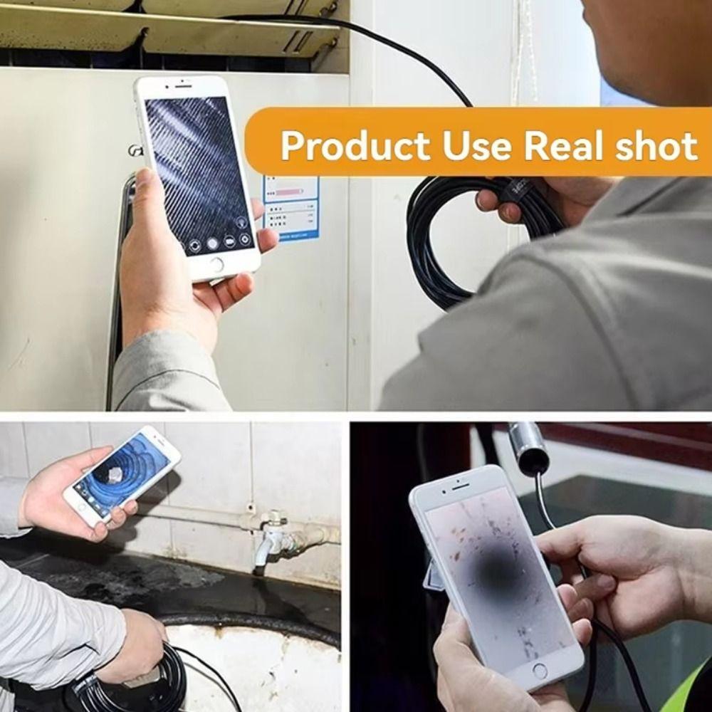 6 LED Lights Borescope Camera IP67 Waterproof Mini Endoscope Inspection Camera  Android Devices