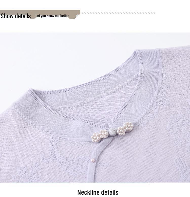2026 Trendy Spring Knit Base Layer Top for Middle-Aged & Elderly Women - Fashionable Thin Sweater