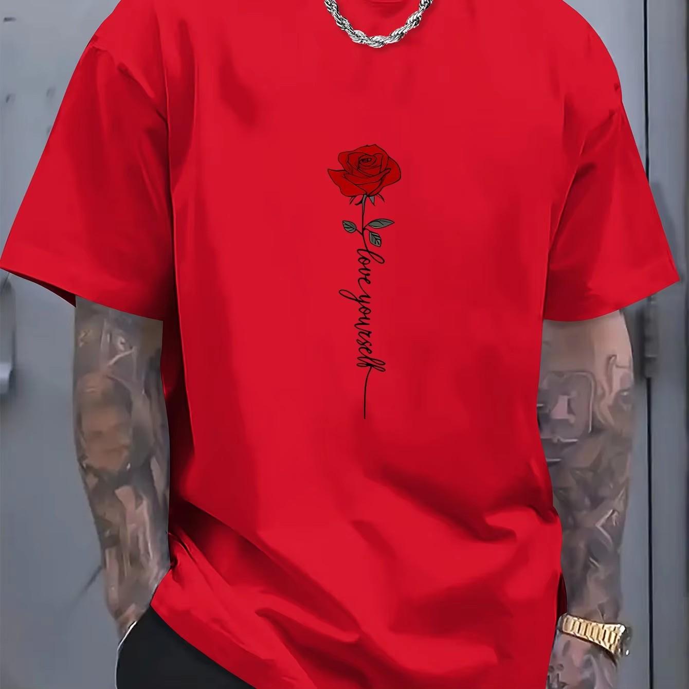 

XXS-6XL Большие размеры Мужская футболка Летняя повседневная свободная с буквенным цветочным узором Круглый вырез Короткие рукава Мужская футболка Топы Одежда 6XL