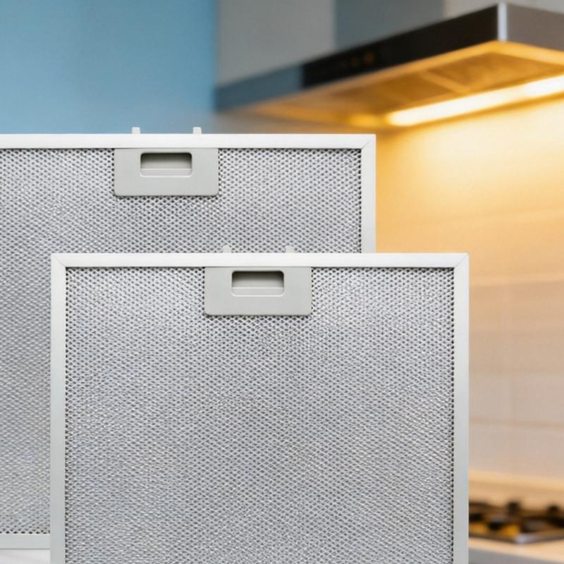 Aluminum Filter Panels, Replacement Set of 2 for MSH1313 Range Hood Models with Metal Frame and Pull Handle Design for Home Maintenance