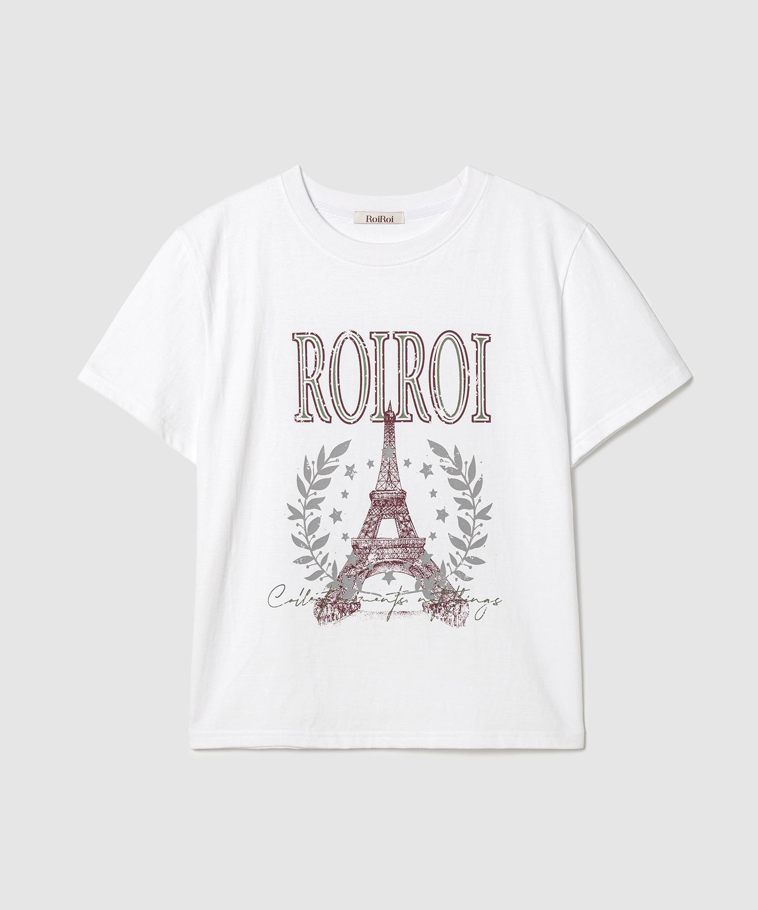 Roi Roi Eiffel Graphic Short Sleeve T-Shirt - White White/Free