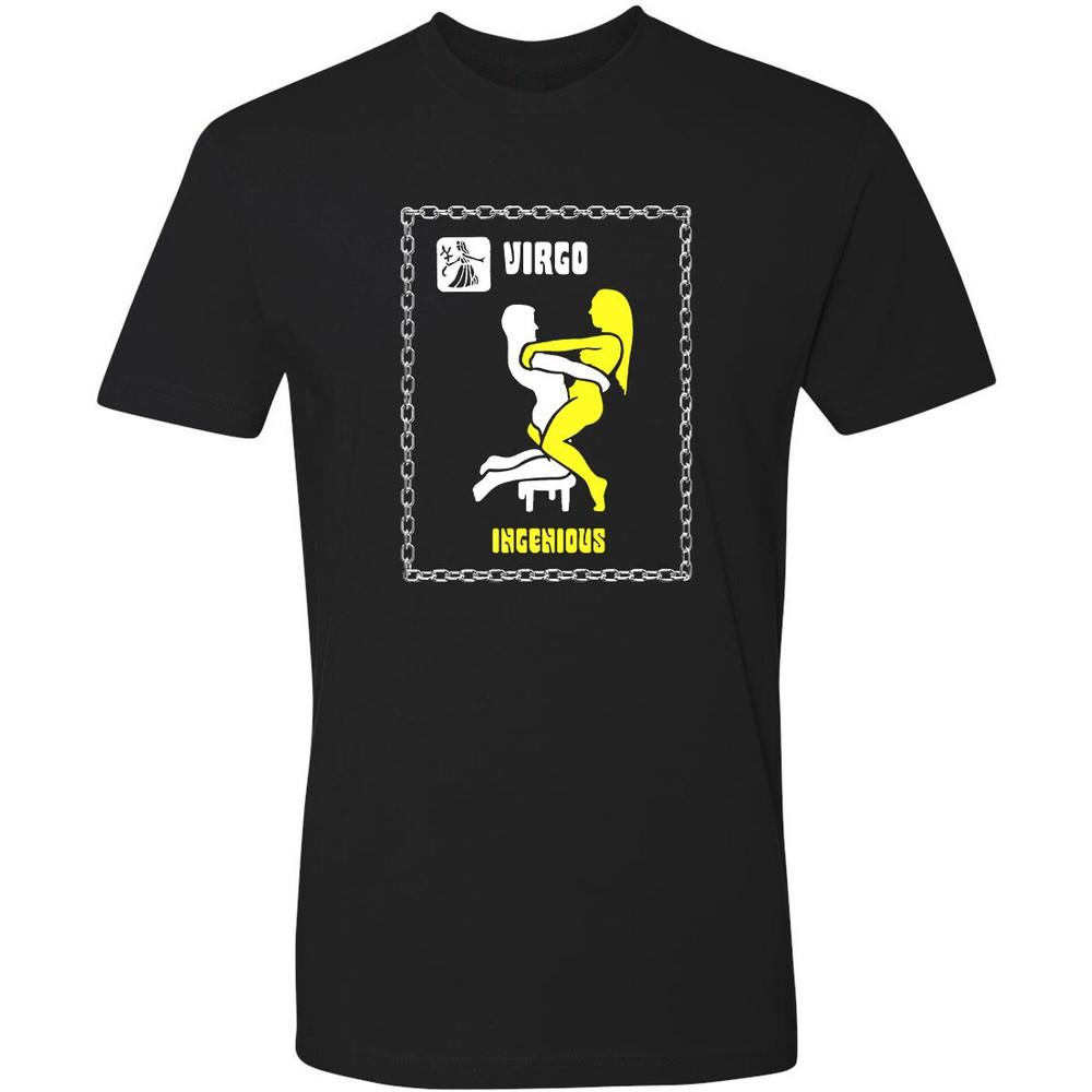 Retro Novelty Tee T Shirt Erotic Astrology Zodiac Virgo 70s Van Chopper Tattoo Unisex T-Shirt S