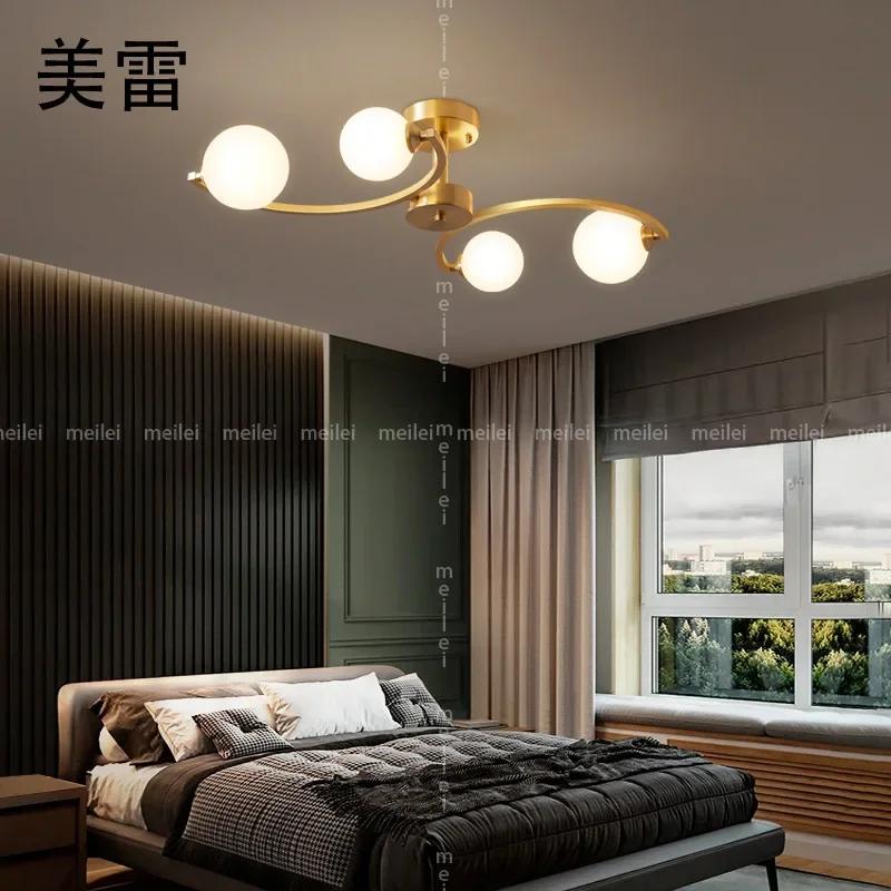 Copper Modern Nordic LED Chandelier For Living Room Bedroom Dining  Kitchen Ceiling Pendant Lamp Gold Glass Ball Light G9